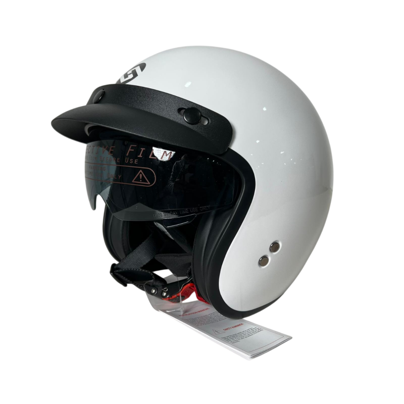 Capacete modelo HS391 com pala e viseira Disponível em (Branco /Preto /Preto mate) tamanhos XS / S / M / XL / XL / XXL image 2